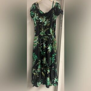 Ralph Lauren Tropical Green and Black Sundress